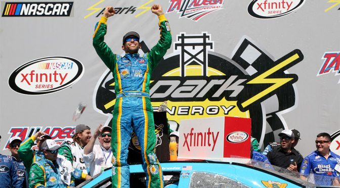 Almirola hangs on for XFINITY win at Talladega