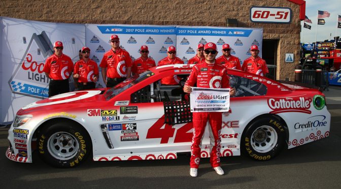 Featured image for Larson right at home with Coors Light Pole at Auto Club