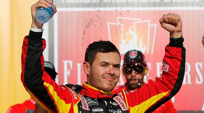 Featured Image for Kyle Larson fends off restart challengers for Michigan win