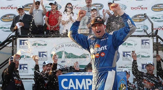 Featured Image for Johnny Sauter delivers at Dover for first truck win of 2017
