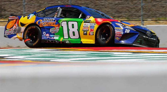Two lug nuts unsecured on Kyle Busch’s No. 18 at Sonoma