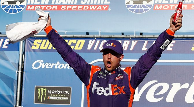Featured image for Denny Hamlin breaks through with New Hampshire victory