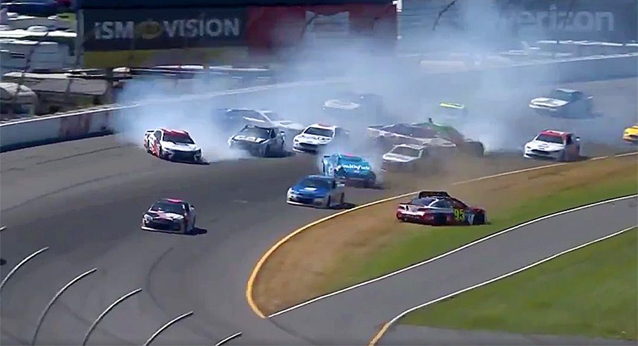 Aric Almirola wreck No. 43 driver OK after Pocono incident