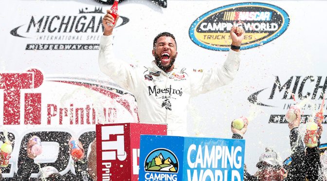 Featured Image for Bubba Wallace savors triumphant Truck Series return at Michigan