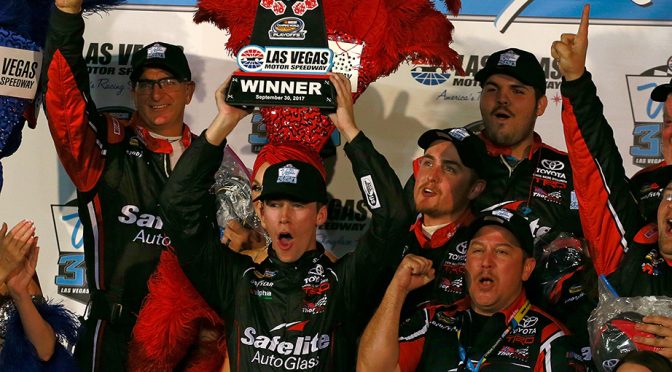 Featured image for Ben Rhodes holds off Christopher Bell in wild Trucks finish