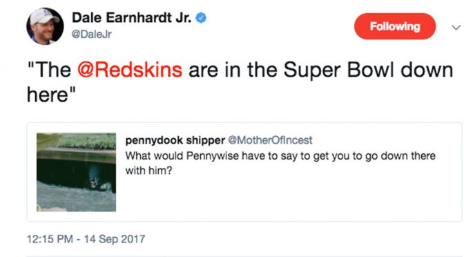 Dale Jr. REALLY wants to see Washington in the Super Bowl