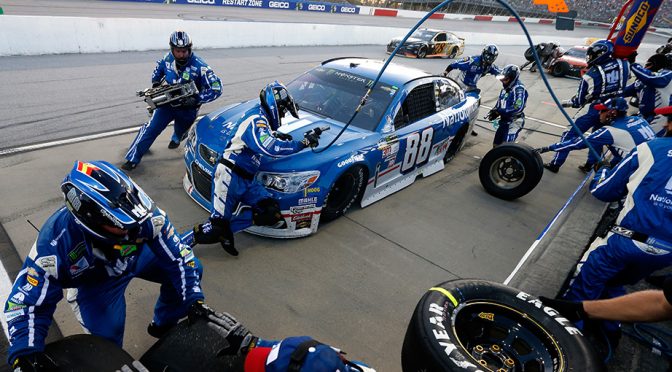 Two lug nuts unsecured on No. 88 Chevrolet at Darlington