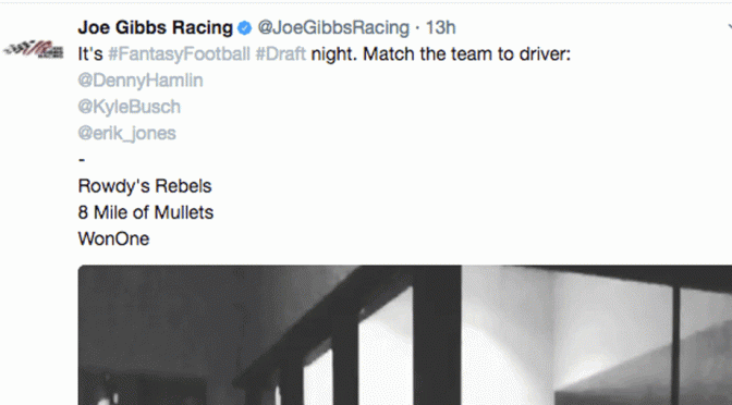 Kyle Busch, Denny Hamlin, Erik Jones: Who will win JGR’s Fantasy Football league?