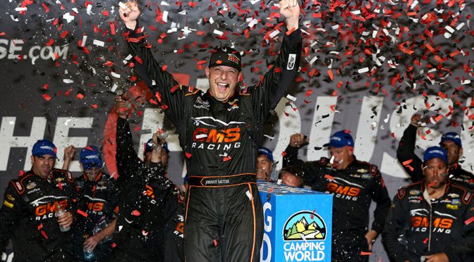 Johnny Sauter wins in Chicago in final regular-season Camping World Truck Series race