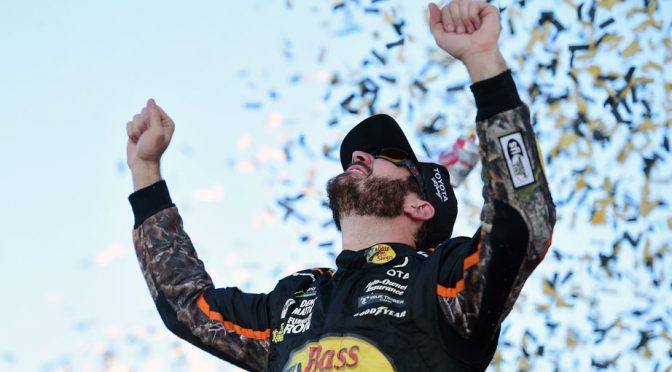 Featured image for Martin Truex Jr. holds on for Kansas win; Round of 8 set