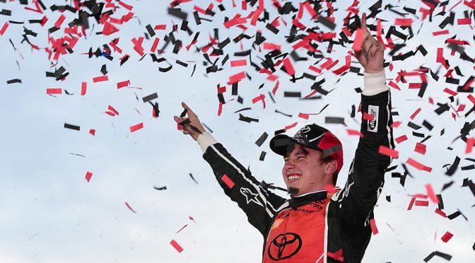 Christopher Bell scrapes by Jones for first XFINITY win at Kansas