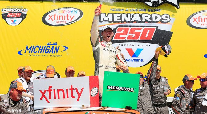 Suarez savors first XFINITY win at Michigan