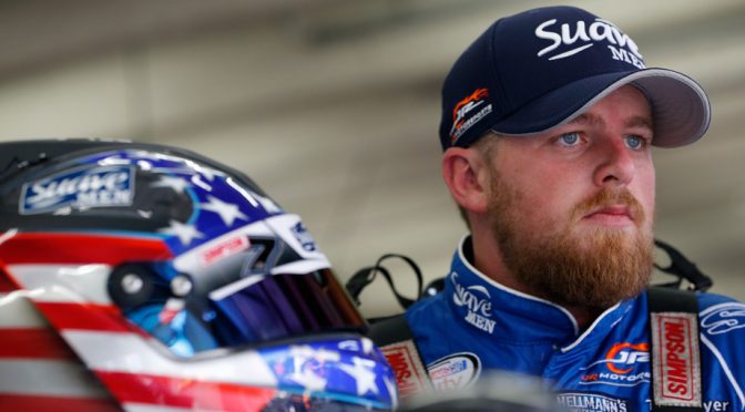 Allgaier struggles with footing at rainy Pocono