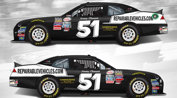 Jeremy Clements' 'Black Widow' Darlington paint scheme honors family