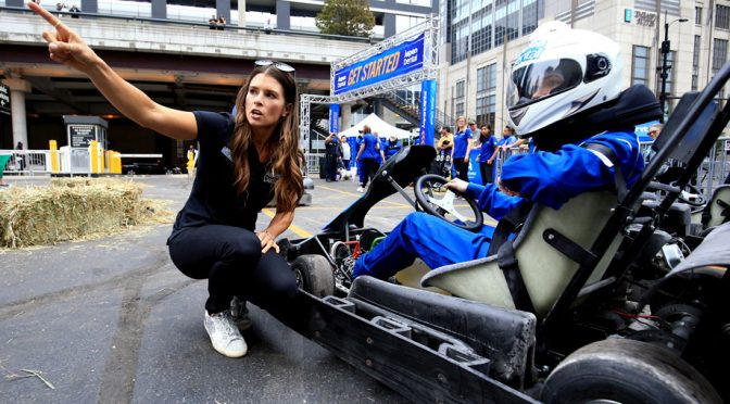 Danica Patrick, Aspen Dental team up to create pop-up go-kart track