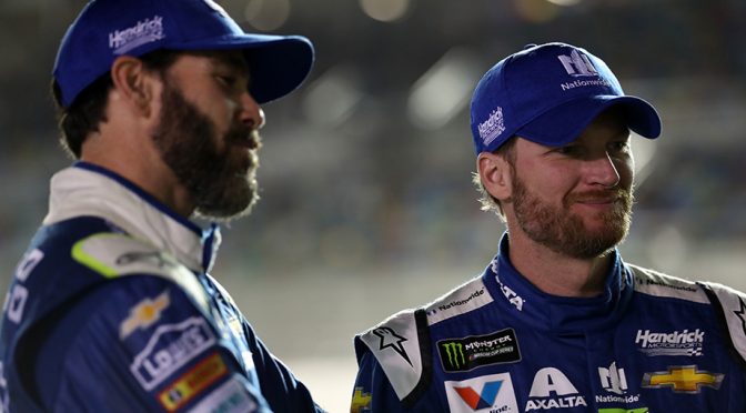 Featured image for Jimmie Johnson pokes fun at Dale Jr. autograph mishap