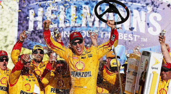 Featured Image for Logano lands victory in Talladega overtime
