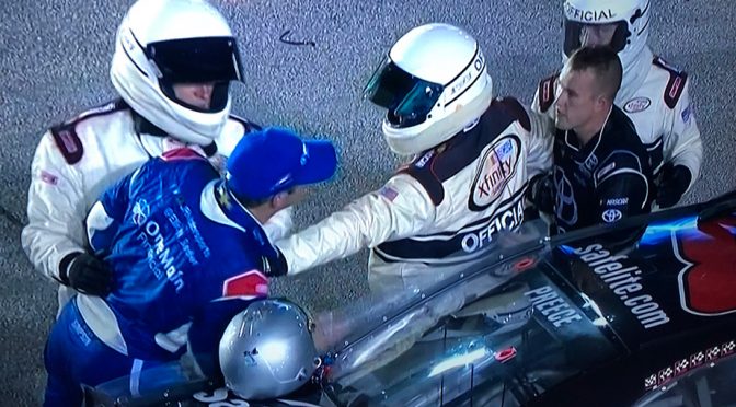 Featured Image for Elliott Sadler, Ryan Preece separated by officials after intense on-track battle
