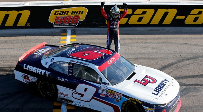 Featured image for William Byron charges into XFINITY title race with Phoenix win