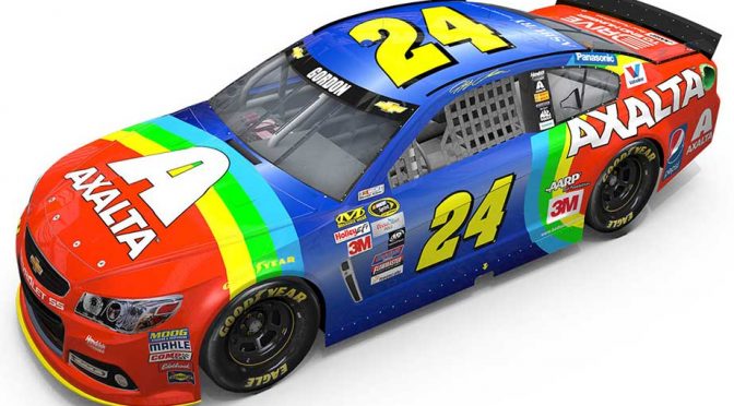 Jeff Gordon brings back rainbow paint scheme