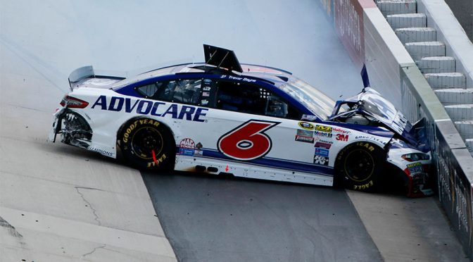Trevor Bayne fined for exiting car too early after Dover wreck