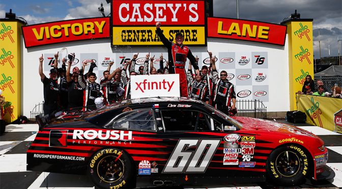 Featured image for Buescher wins at Iowa in green-white-checkered finish