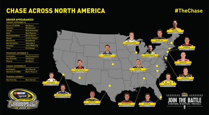 Chase Across North America stops announced