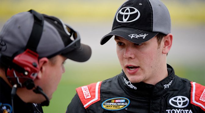 Featured image for Erik Jones lands truck pole at Kansas