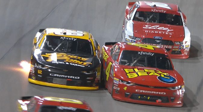 Featured image for Brendan Gaughan, Ross Chastain tussle after XFINITY race