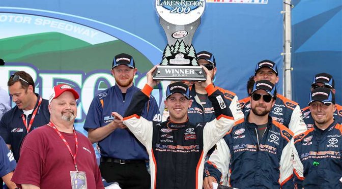 Featured image for Denny Hamlin hangs on for New Hampshire win
