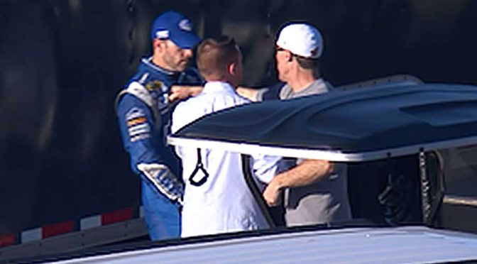 Harvick confronts, shoves Johnson after race