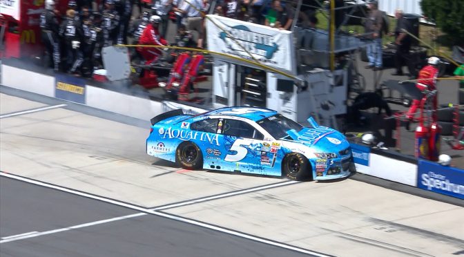 Featured Image for Kasey Kahne careens into pit road wall
