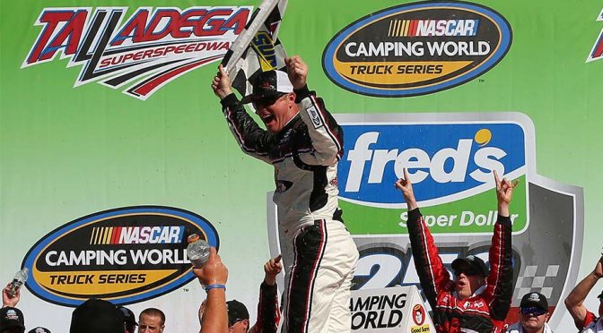 Featured Image for Peters hangs on for win at Talladega