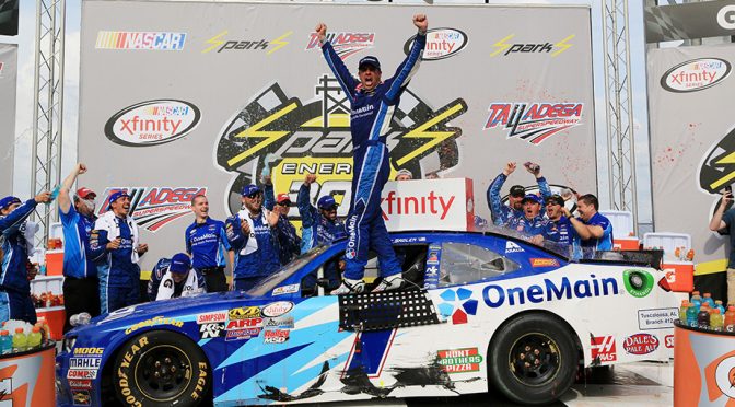 Sadler wins 'Dega race after chaotic overtime finish