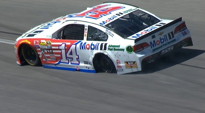 Tony Stewart cuts tire in first Sprint Cup race of 2016