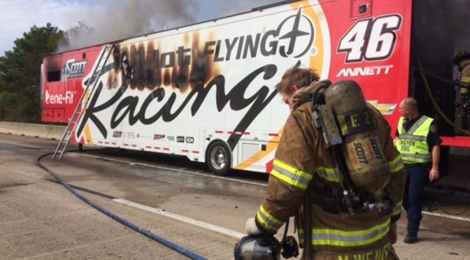 Annett's hauler catches fire en route to Texas