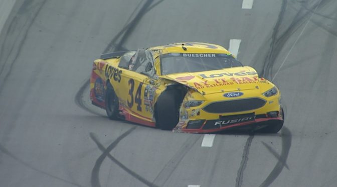 Seven-car wreck sends Buescher flipping, Johnson spinning