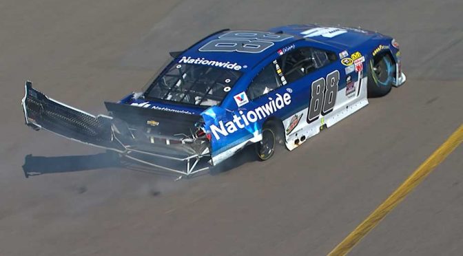 Dale Jr. cuts tire, smashes wall at Phoenix