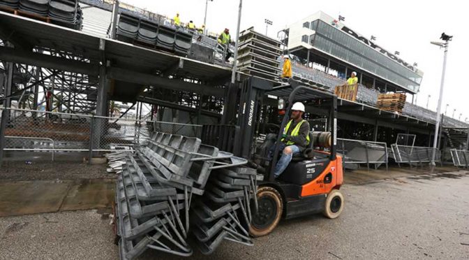 Daytona begins removing backstretch grandstands