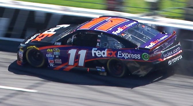 Denny Hamlin loses control in Turn 1, ending STP 500 day