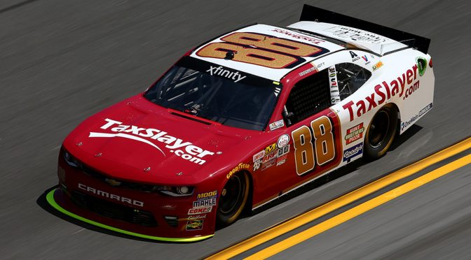 Featured image for Chase Elliott holds off Logano for NXS win at Daytona