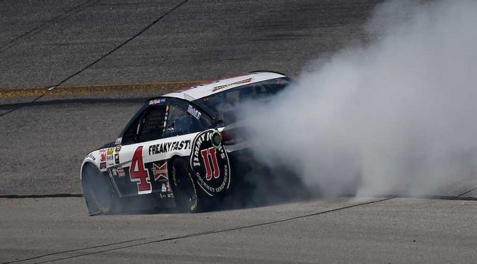 Harvick leads practice but loses engine