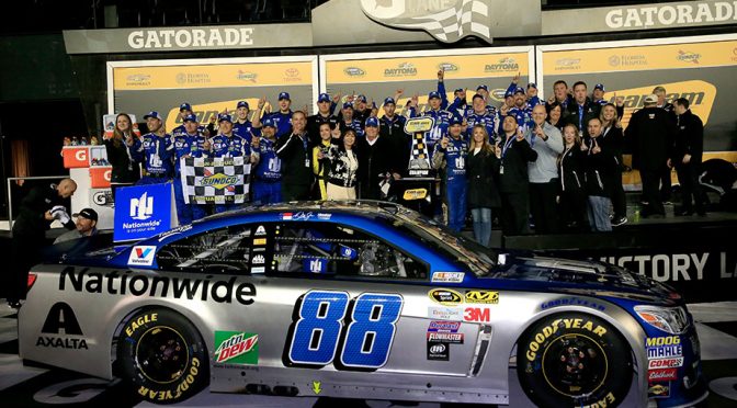 Featured image for Dale Jr. wins on 15-year anniversary of dad's death