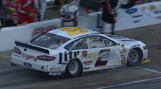 Keselowski hits wall at Kansas