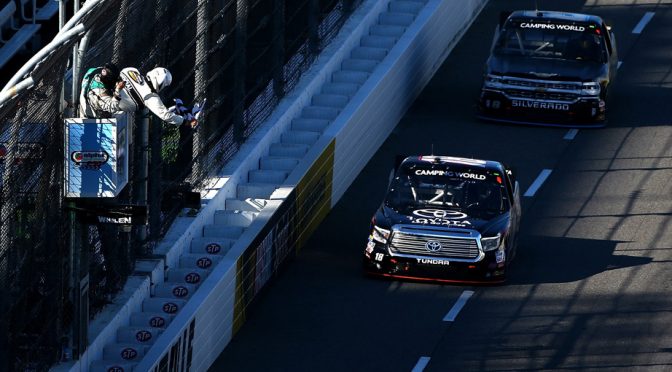 Featured Image for Kyle Busch wins overtime Truck race at Martinsville