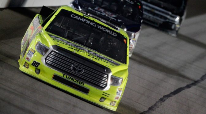 Featured Image for Hemric, Crafton move up in standings after last-lap chaos