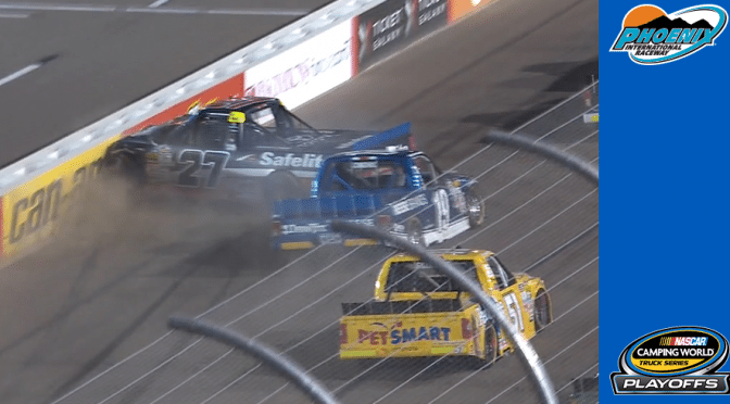 Featured Image for Contact with Cindric knocks Rhodes out of Truck Series Playoffs