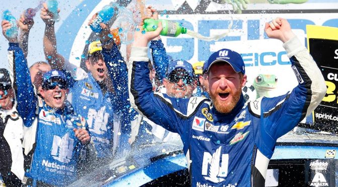 Featured image for 'Blessed' Dale Earnhardt Jr. seals win at Talladega