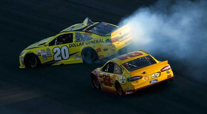 Logano spins Kenseth late in Kansas race