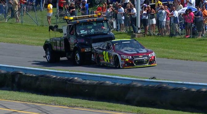 Jeff Gordon loses power during Sprint Cup race